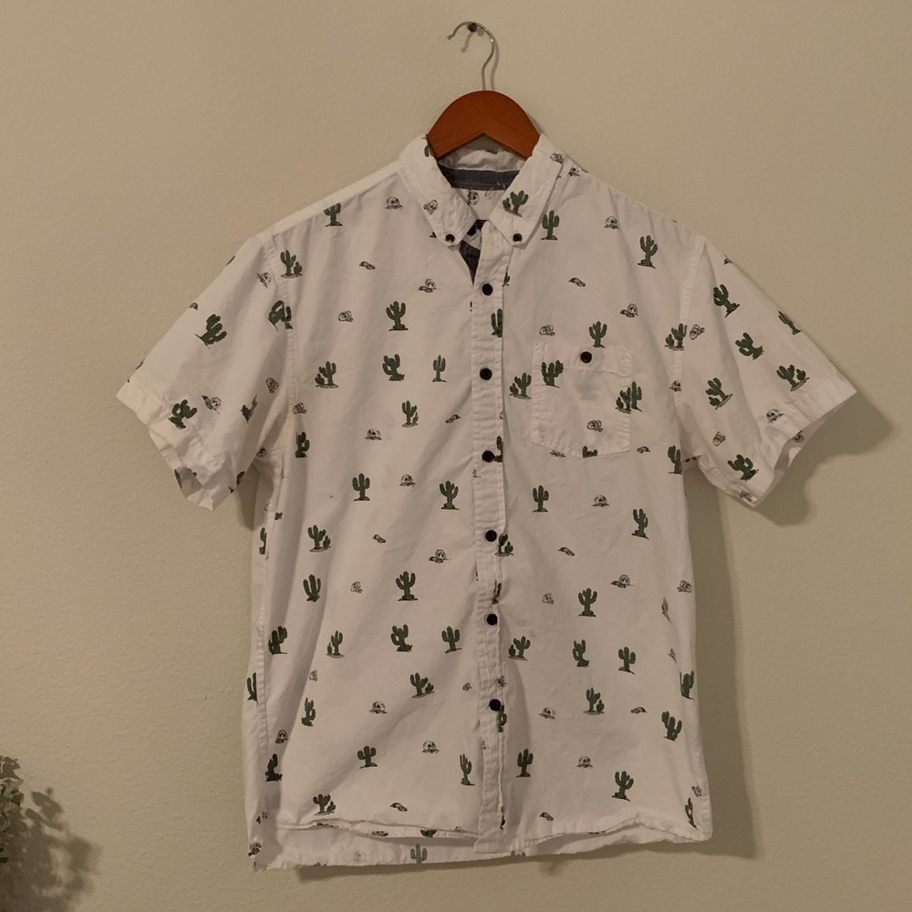 Cactus Print Button Up